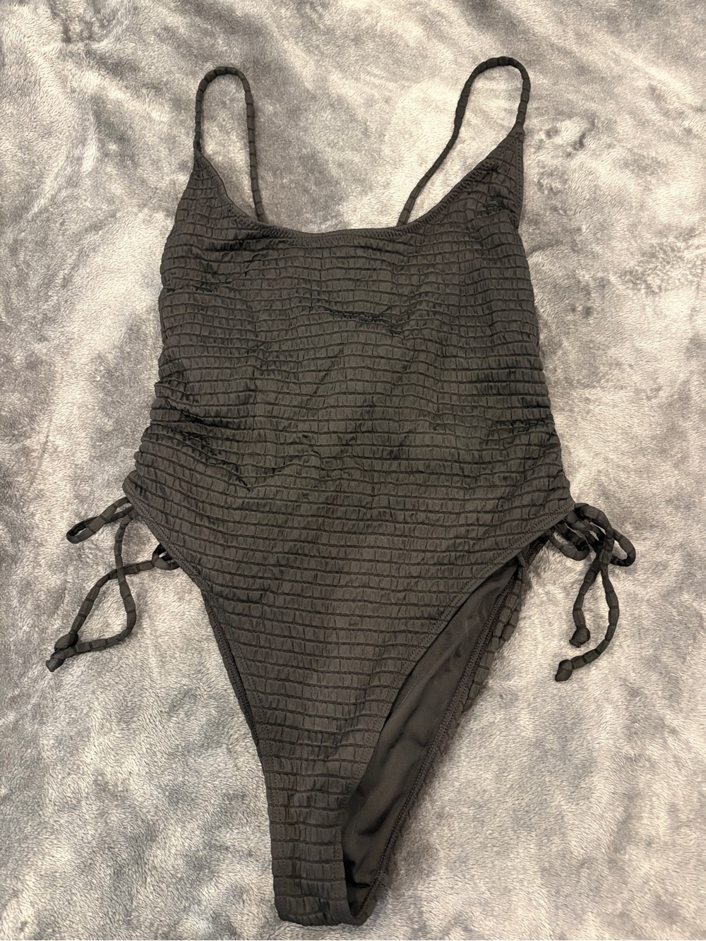 PacSun Black Textured One-Piece Swimsuit